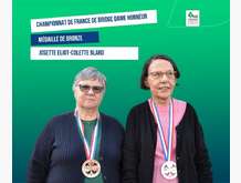 Josette Eliot et Colette Blard 
Championnat de France Dames Honneur
médaille de bronze